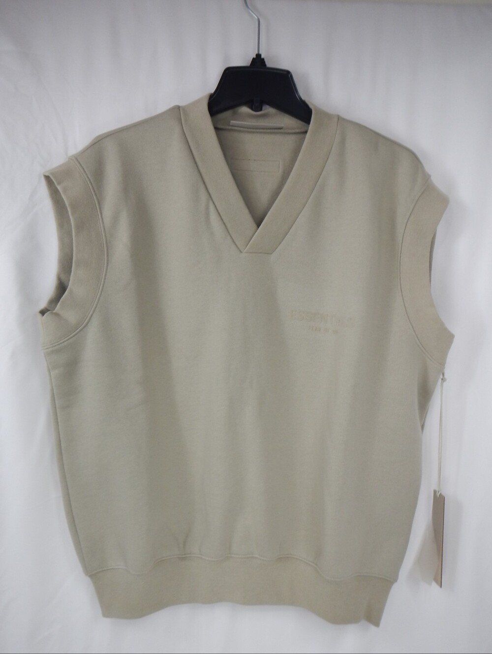 (NEW) FEAR OF GOD Essentials Core Fleece V Neck Vest Smoke Size Small